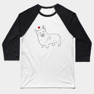 Corgi Lover, Cute Corgi, Corgi with Heart Baseball T-Shirt